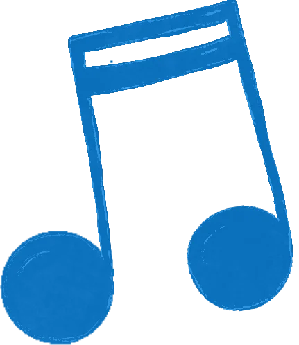 blaue Note, Dekoelement auf Website von Kindermusik "Hier kommt Nina!"